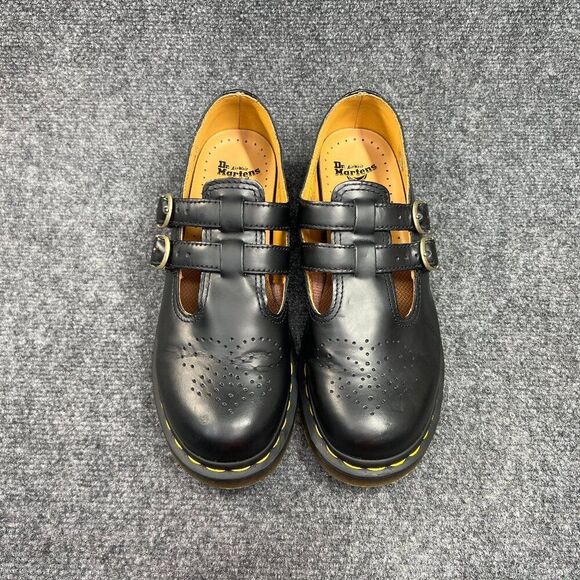 Dr. Martens 8065 Smooth Leather Mary Jane Shoes Women's 9 Black Leather Buckle - Picture 3 of 12
